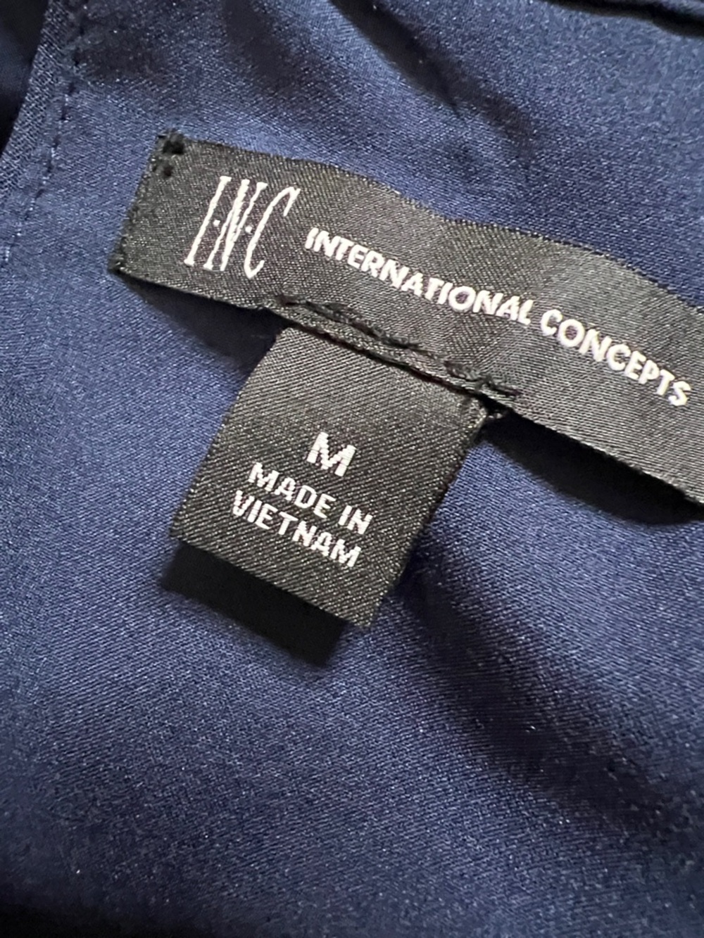 🦋📚🛋️🏧INC Navy Blue Long-Sleeve Tiered Dress - Picture 6 of 7